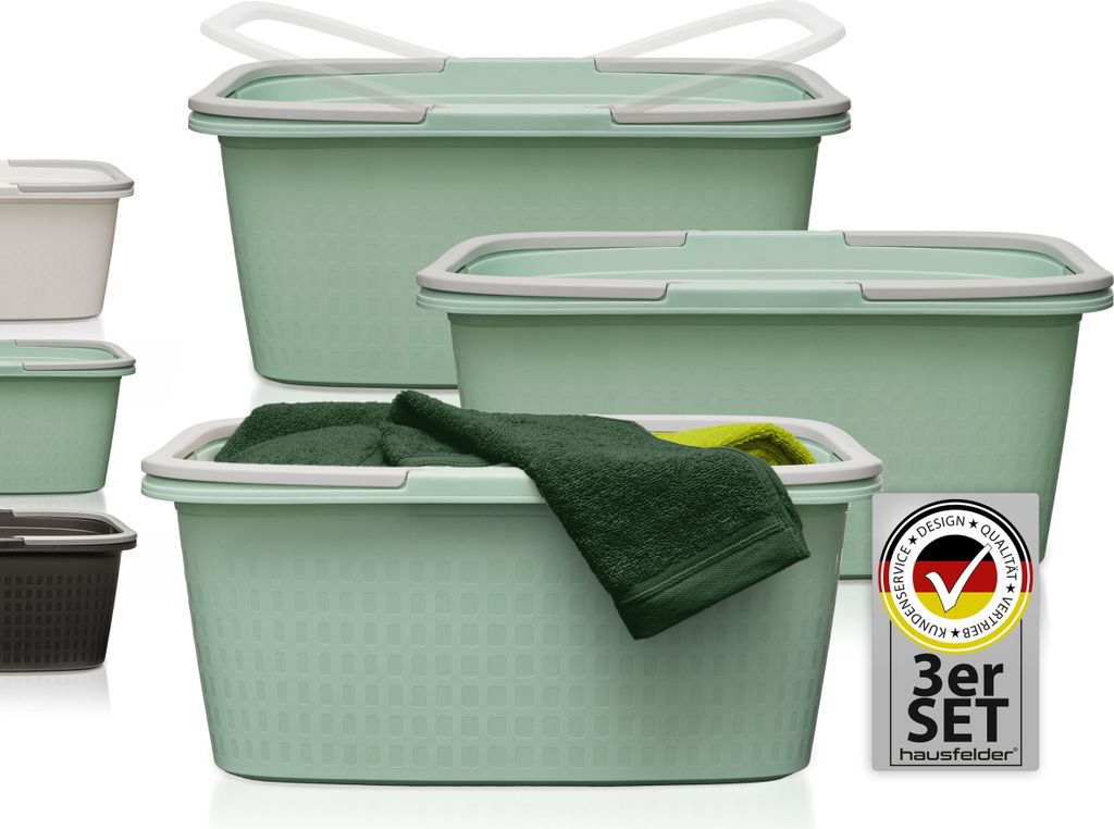 Wäschewannen 3er Set Grün,  3 Wannen 35 l Produktbild 