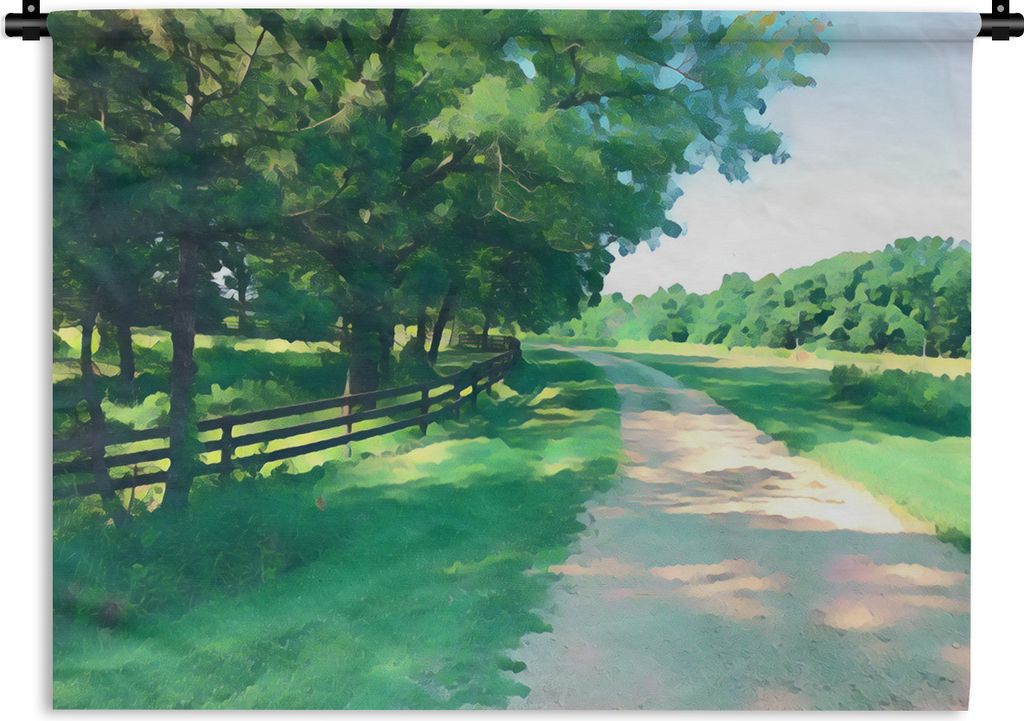 MuchoWow Wandteppich Wandbehang Sommer - Malerei - Aquarell 90x67.5 cm Tapisserie Dekoration Wandtuch - Fototeppich - Wand-Skulpturen