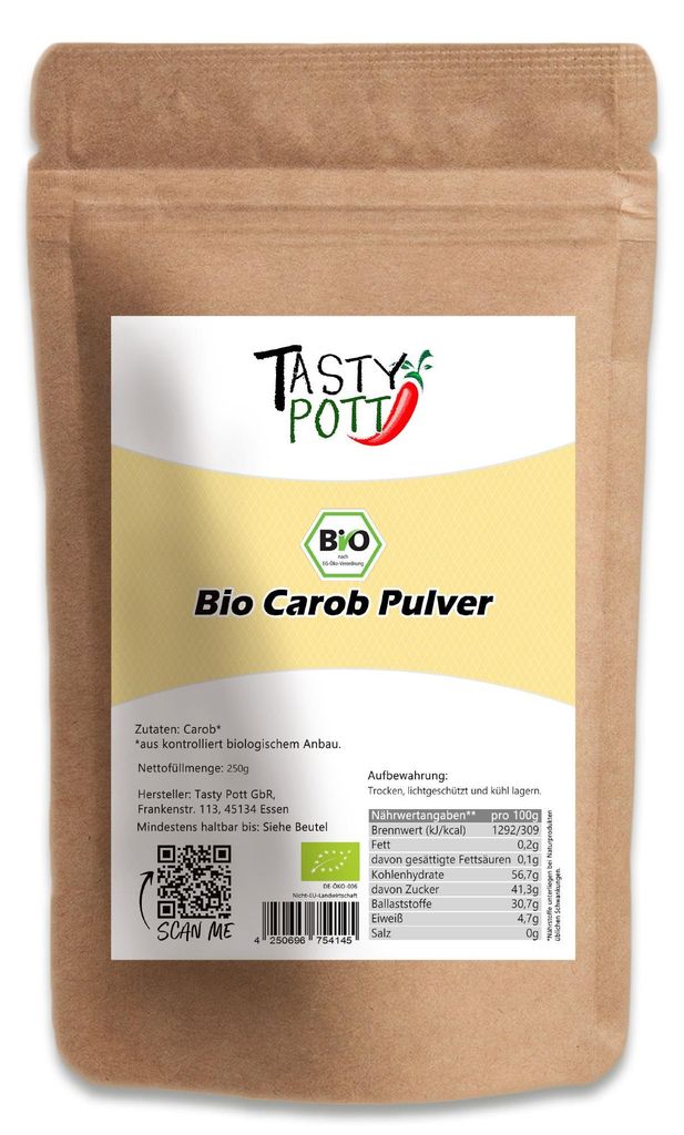 Tasty Pott Carob Pulver - im Beutel - 500g