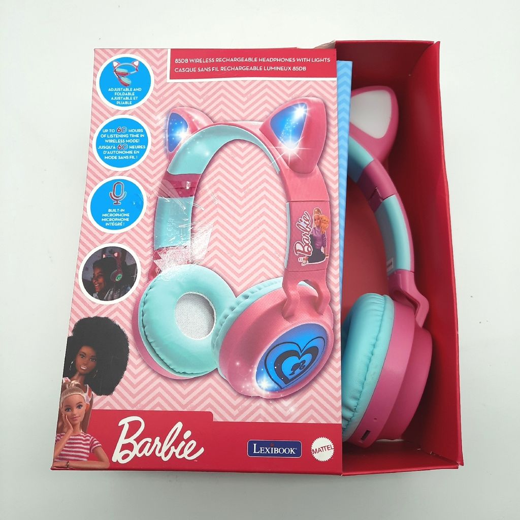 Lexibook Bezdrátová sluchátka Barbie se svítícími kočičími Obrázek produktu 