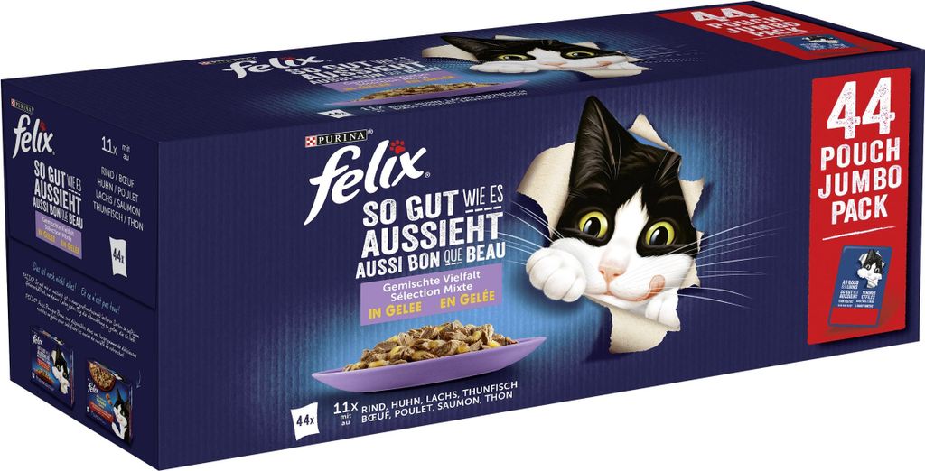 FELIX So gut wie es aussieht Katzenfutter nass in Gelee, Produktbild 