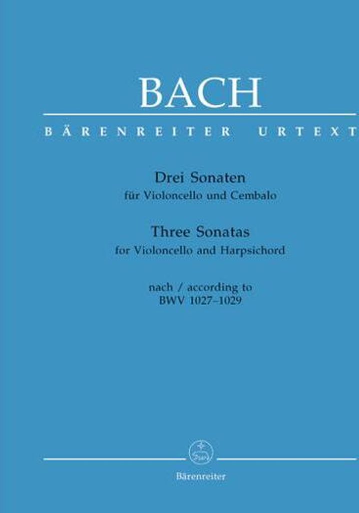 Drei Sonaten für Violoncello und Cembalo BWV 1027-1029 Produktbild 