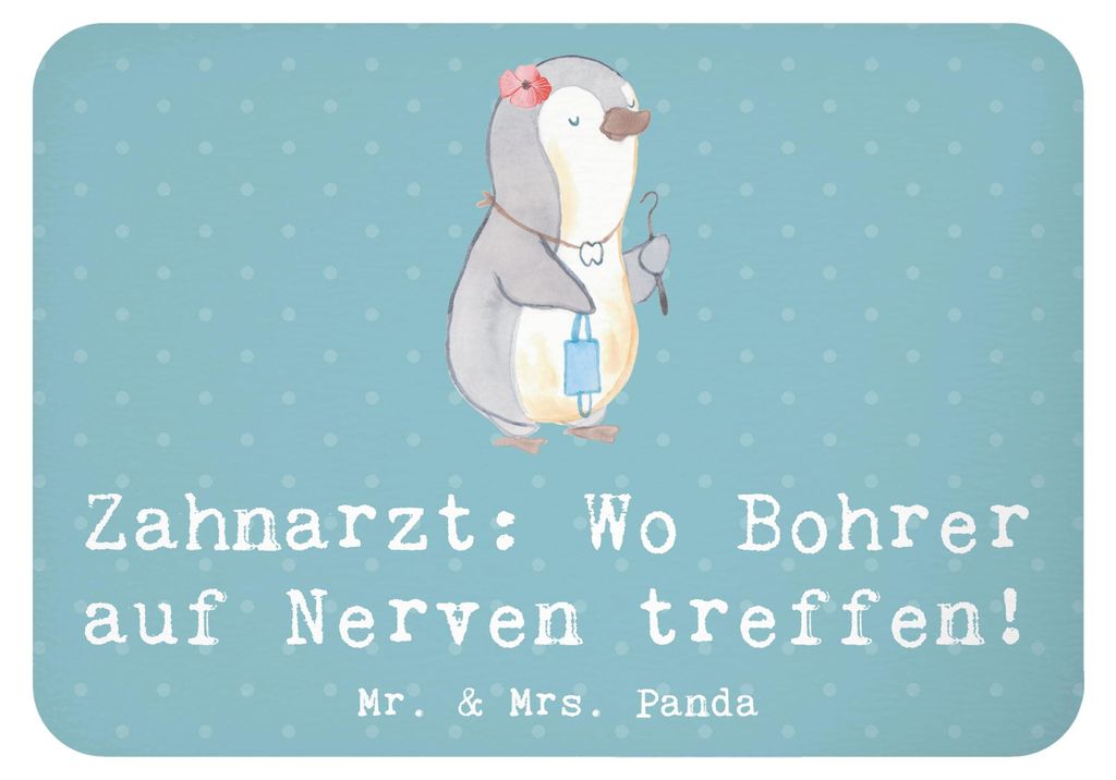 Mr. & Mrs. Panda magnet Zahnarzt Nerven - Meeresbrise - Geschenk, Berufsalltag, Beruf, zettelhalter, Berufsprodukte, Hingabe, Geschenke für Berufs...