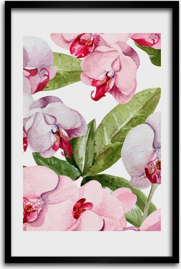 Bild - Bilderrahmen - 40 cm x 60 cm - MDF - Rahmen - Wandkunst - Orchidee