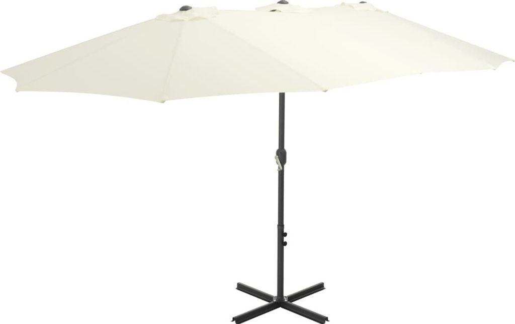 Maison Exclusive - Sonnenschirm mit Aluminium-Mast 460x270 cm Sandweiß