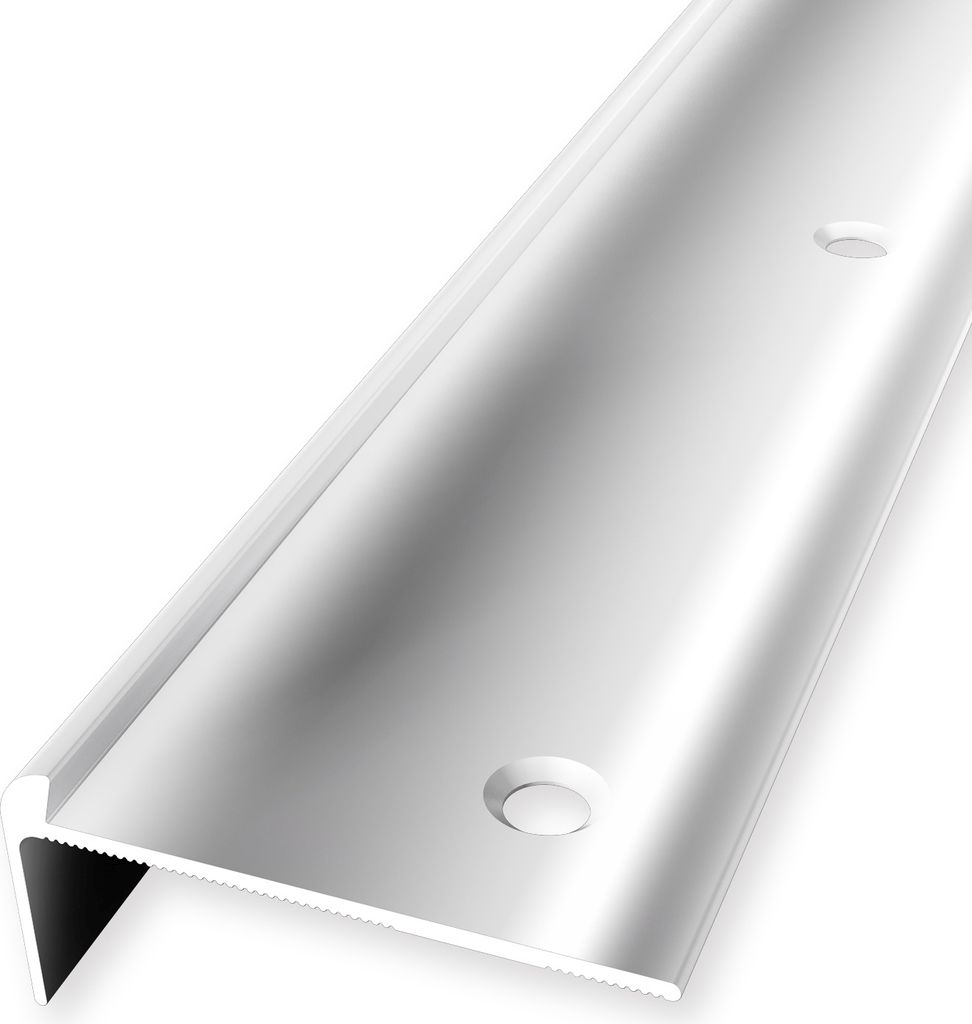 Treppenkantenprofil 20 x 48 x 2500 mm Winkelprofil Einfasshöhe 4 mm Aluminium hochwertig Versenkt Gebohrt Alu poliert Küberit