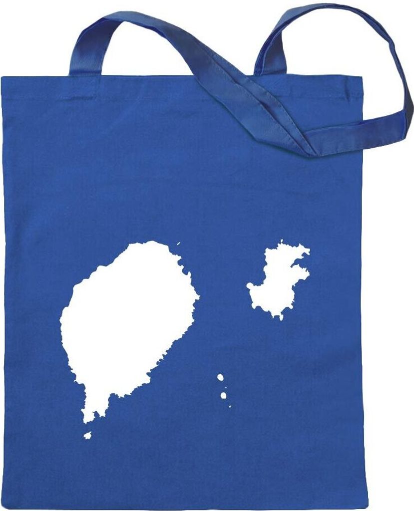 Kiwistar - Baumwolltasche - royalblau - São Tomé und Príncipe - Tragetasche Stoffbeutel Umhängetasche Langer Henkel