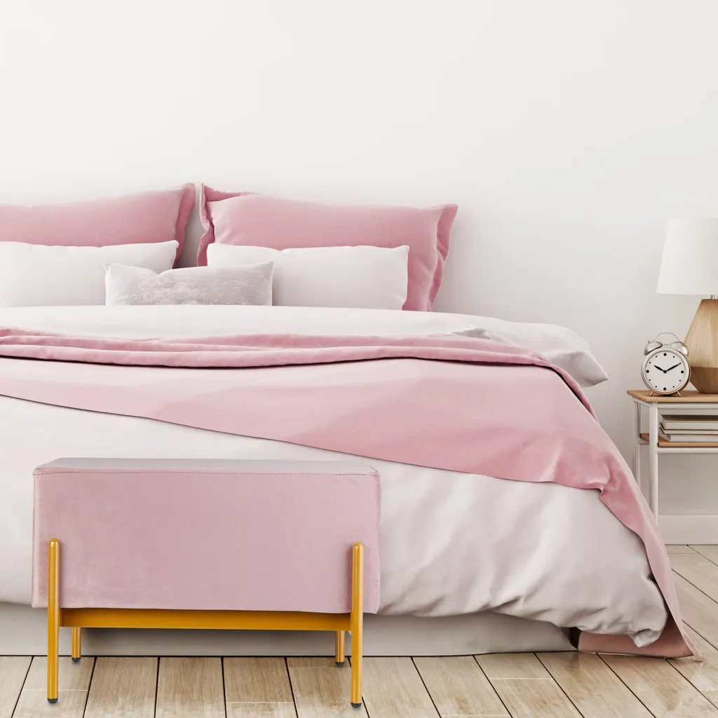 Banc en velours pour entrée Relaxdays - Meuble idéal pour se chausser - 2