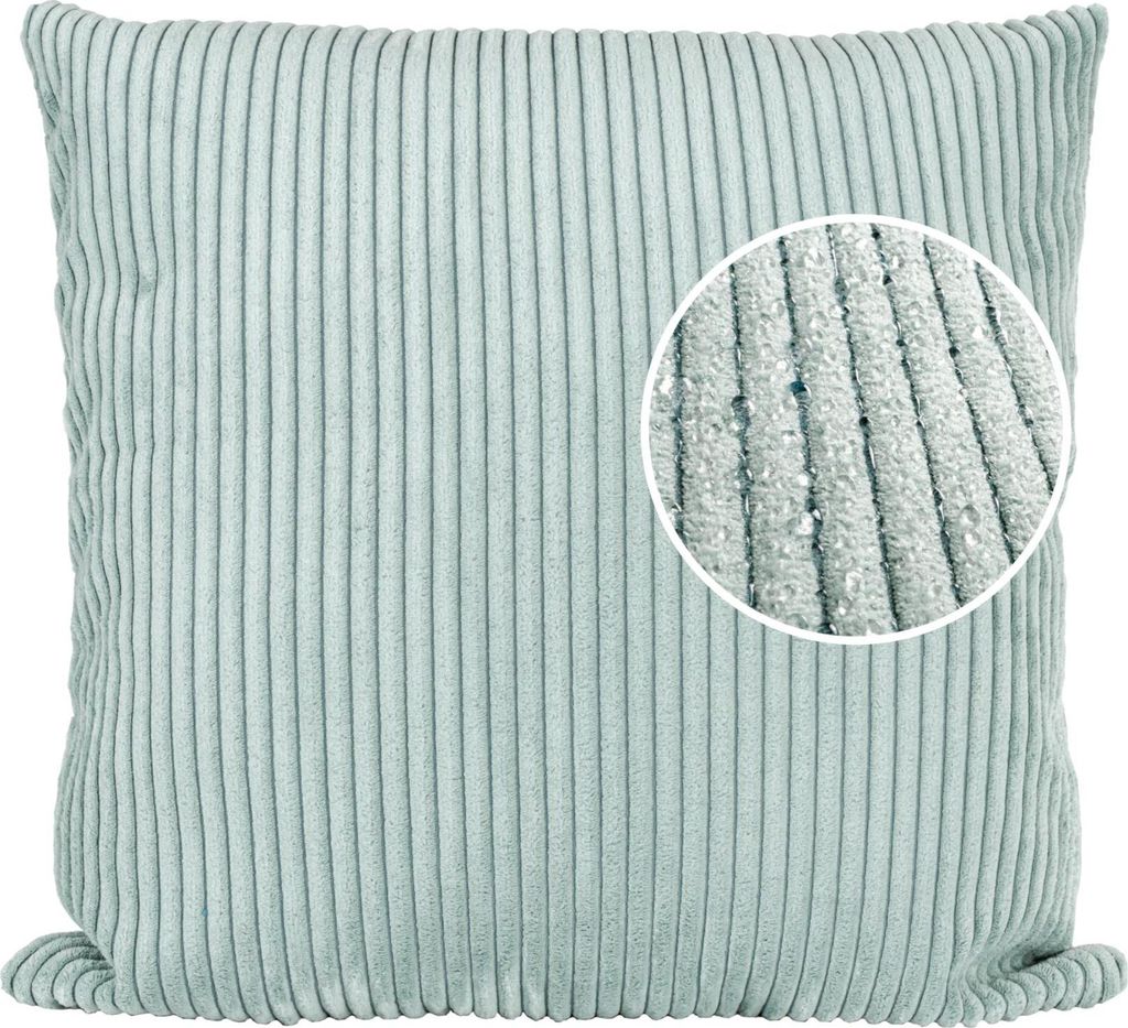 Dekokissen 50x50cm Kissenhülle mit Reißverschluss Sofakissen ohne Füllung Einfarbig Cordsamt Helltürkis