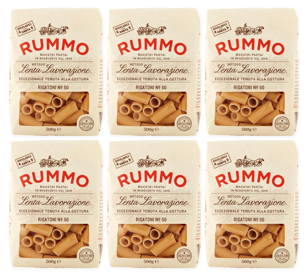 Rummo Rigatoni N.50 mit Bronzebeschichtung 6 x 500 g Produktbild 
