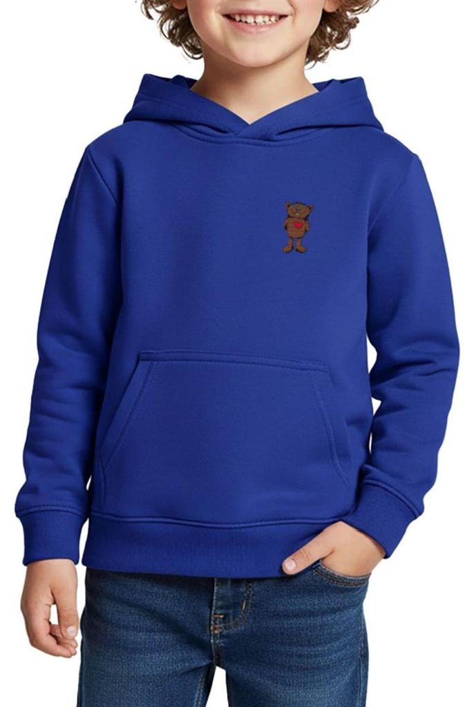Spreadshirt Janosch Kleiner Bär Stick Kinder Premium Hoodie, 158/164 (12 Jahre), Royalblau