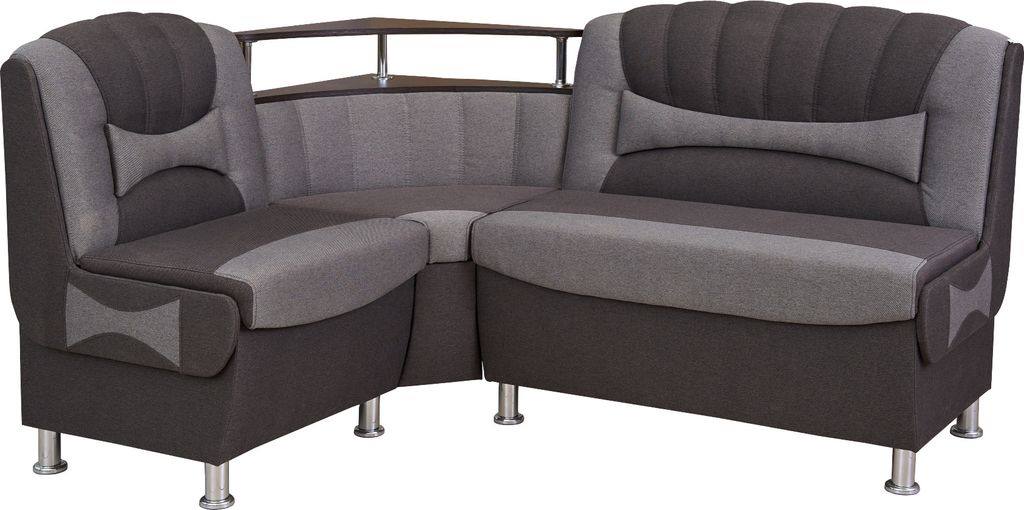 Eckbank "Samba NEW", Sitzbank grau, mit Ablage und Stauraum 164x128 cm Polsterbank, Truhenbank