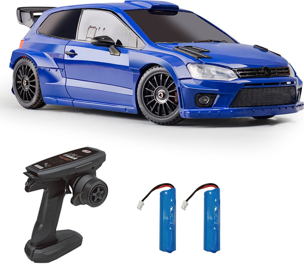 Ferngesteuertes Auto, 1/28 2,4 GHz 4WD-Spielzeugauto mit LED-Leuchten, 2 Batterien, Driftreifen, elektrisches Rennfahrzeug als Geburtstagsgeschenk ...