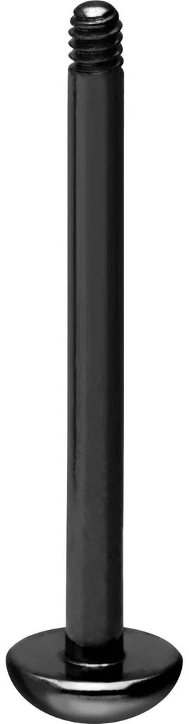 Ohrpiercing, Nasenpiercing Titan Labret ohne Kugel ABGERUNDETE PLATTE Schwarz Stablänge: 12mm