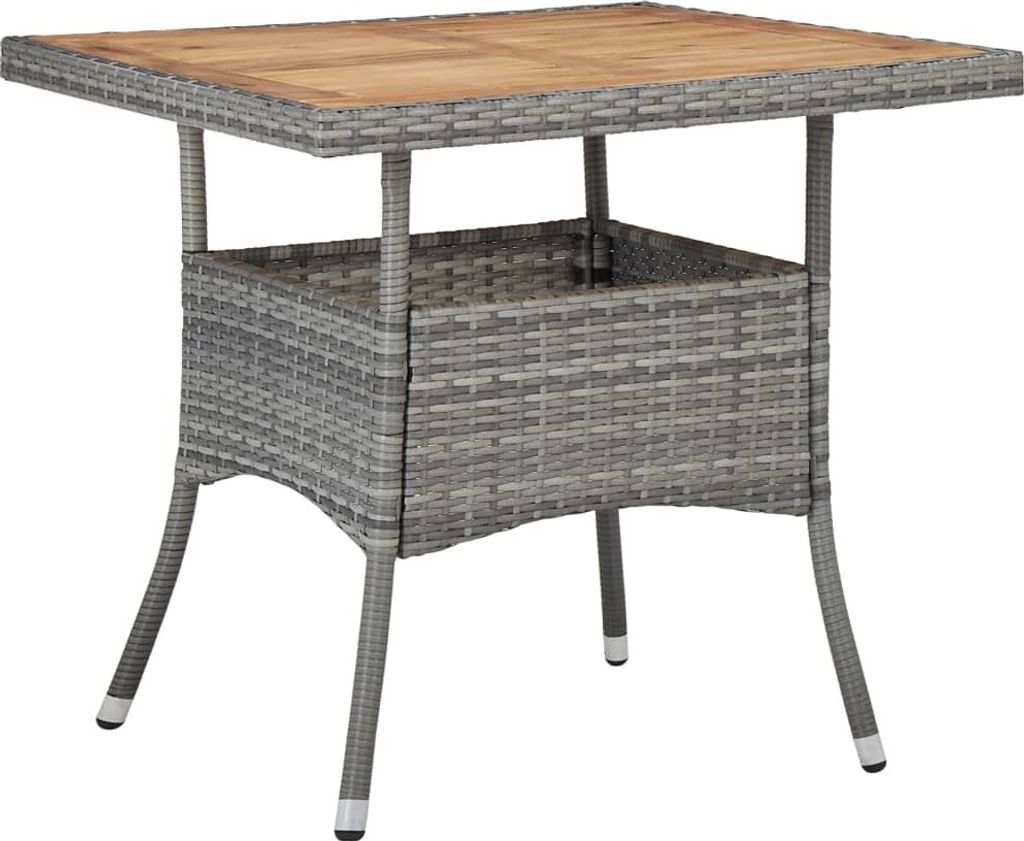 vidaXL 3-tlg. Garten-Essgruppe Grau Poly Rattan und Produktbild 