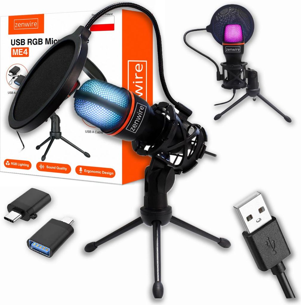 Kondensatormikrofon - Studio - für PC - Gaming - RGB - Produktbild 