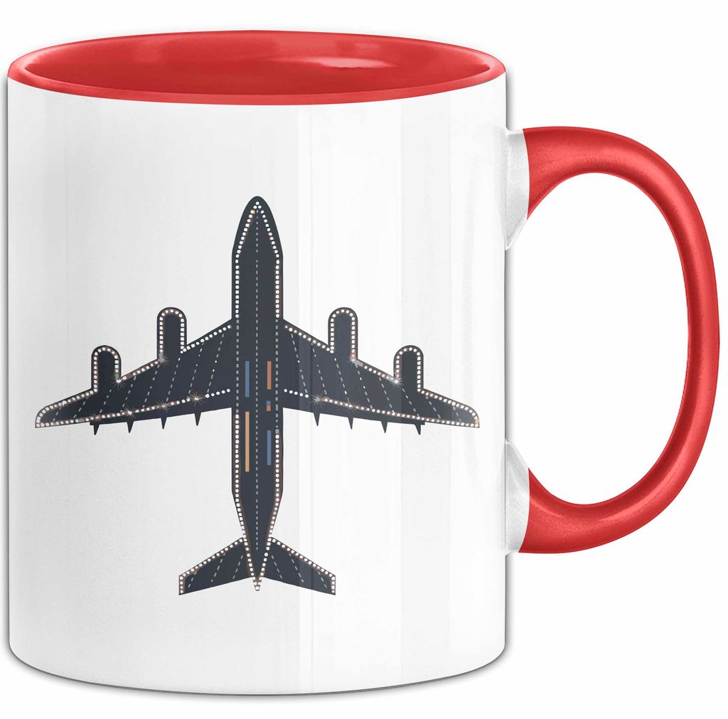 Flughafenmitarbeiter Tasse Geschenkidee für Crew Mitglied (Rot)
