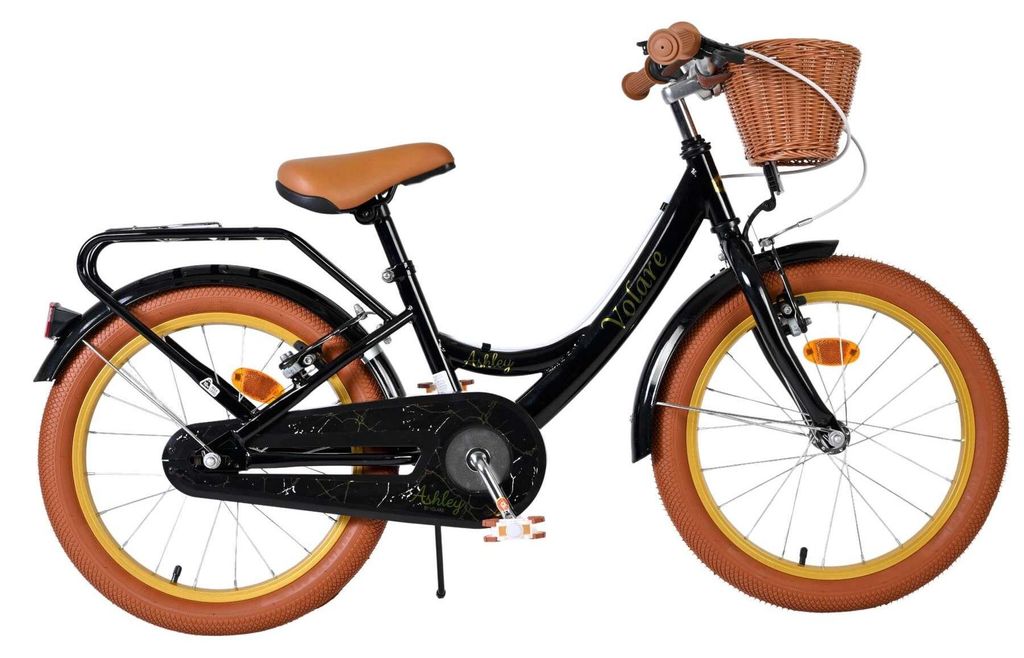 Vélo enfant Volare Ashley - Fille - 18 pouces - Noir - Deux Image du produit 