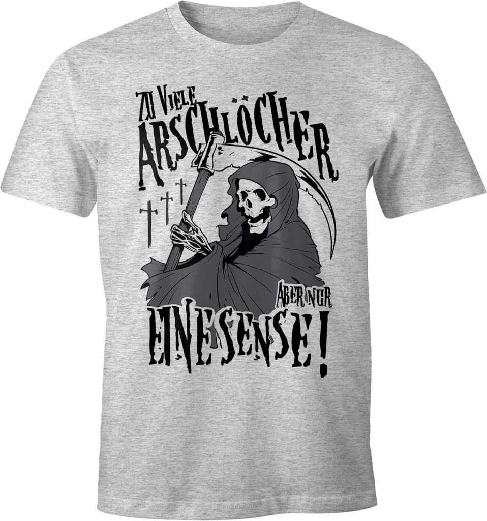 So viele Arschlöcher aber nur eine Sense Herren T-Shirt mit Spruch Moonworks grau-meliert S