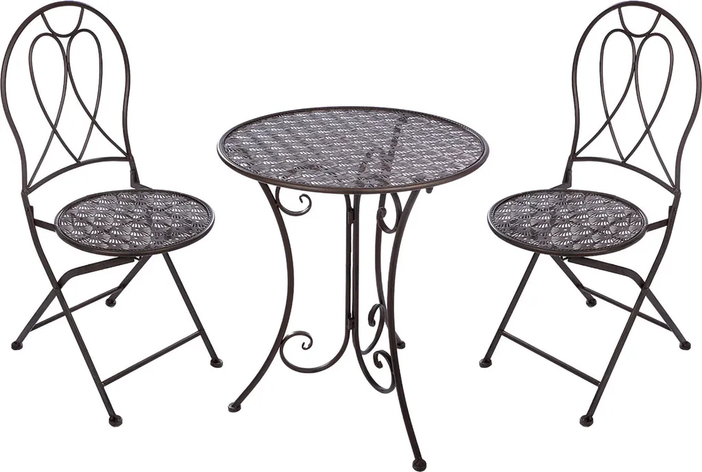 Gilde Bistroset Shell en Métal Brun 47x41,5x93 cm - Modèle 68056 Qualité