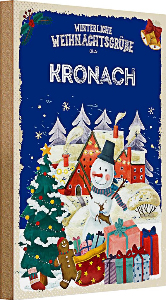Holzschild Weihnachtsgrüße aus KRONACH 20x30cm