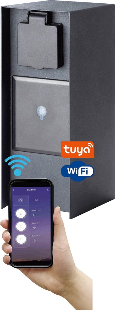 BOLD Orio smarte Außen-Steckdose für Garten und Terrasse mit 3 Anschlüssen