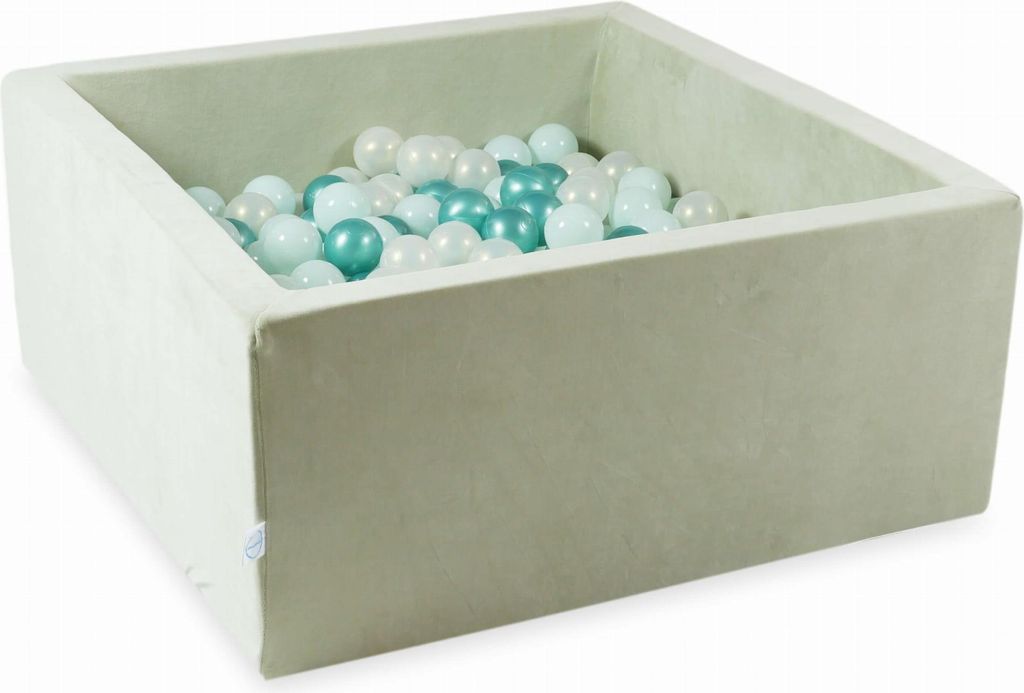 Trockenbecken 90x90x40 Velvet Soft Light Mint mit 400 Bällen: Hellmint, Opaleszenz, Metallic-Türkis