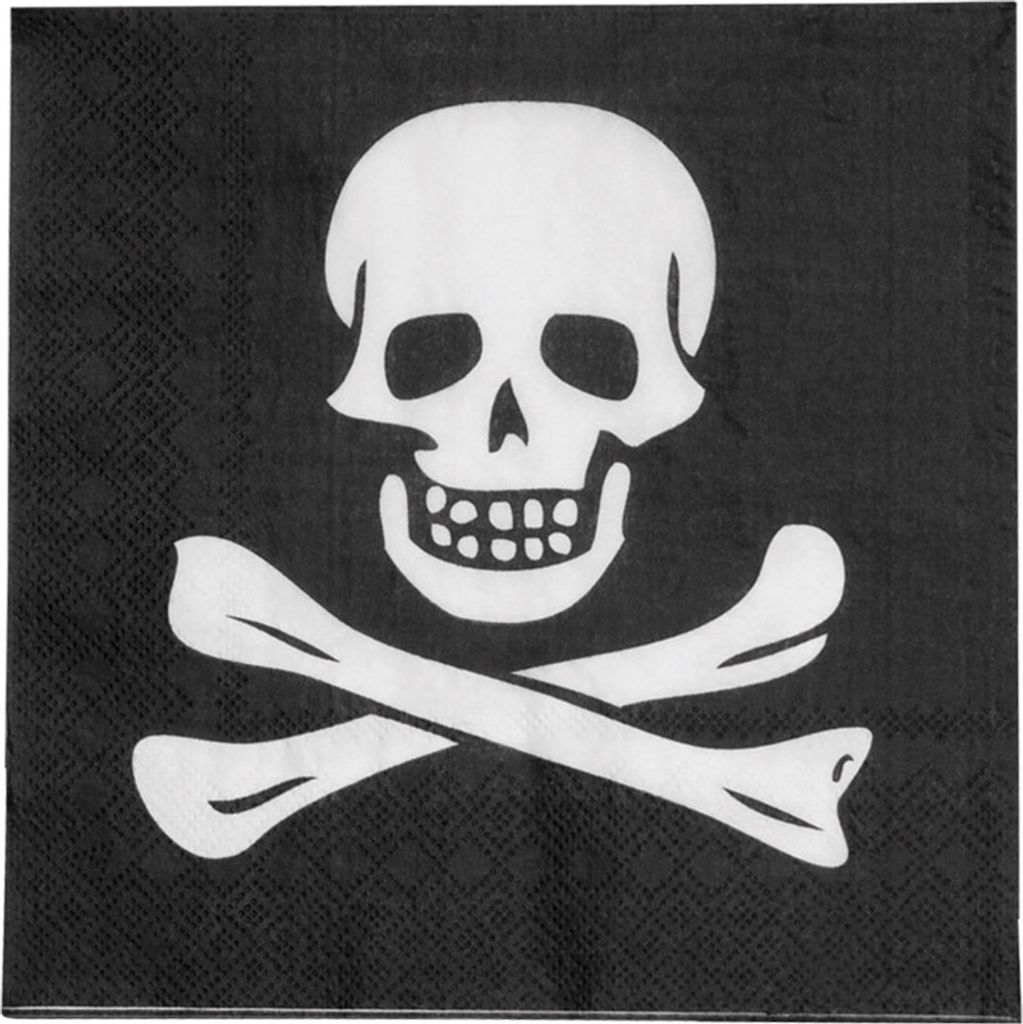 20 Piratenparty Totenkopf Servietten 33cm