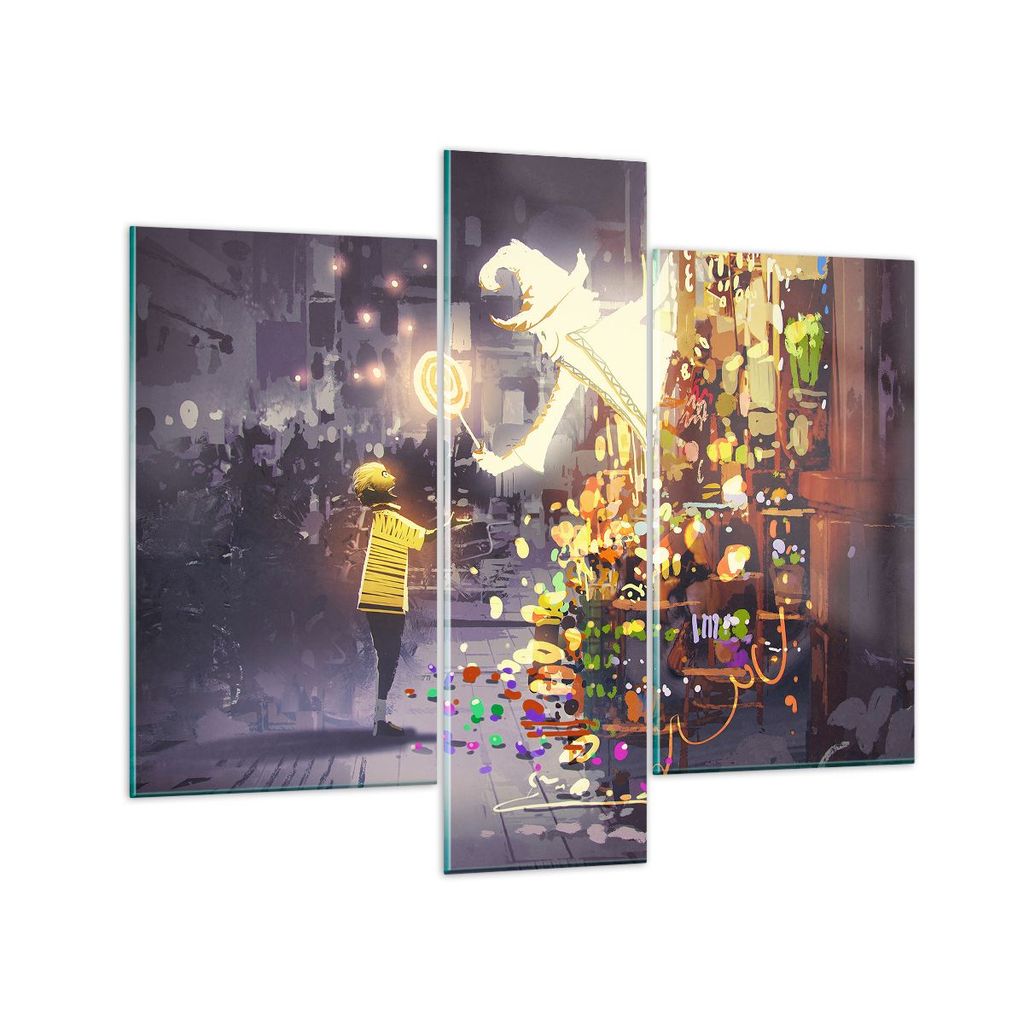 Bilder auf glas - Fantasie Märchen - 95x80cm - Glasbilder - Wandbilder - Kunstdruck - zum Aufhängen bereit - Wanddekoration aus Glas - Glas Bilde...