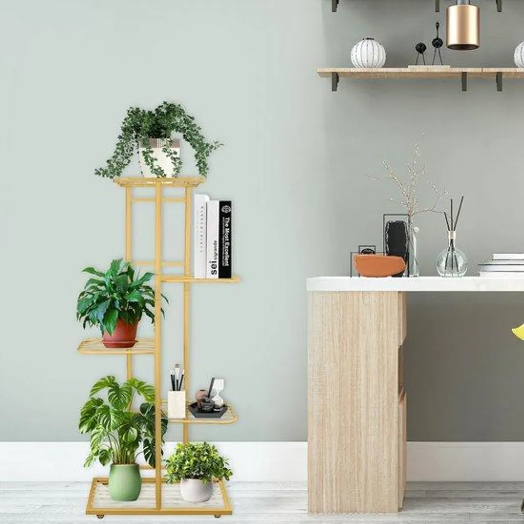 Aménager un coin de verdure avec le support fleurs blanc 98 cm 5 étages