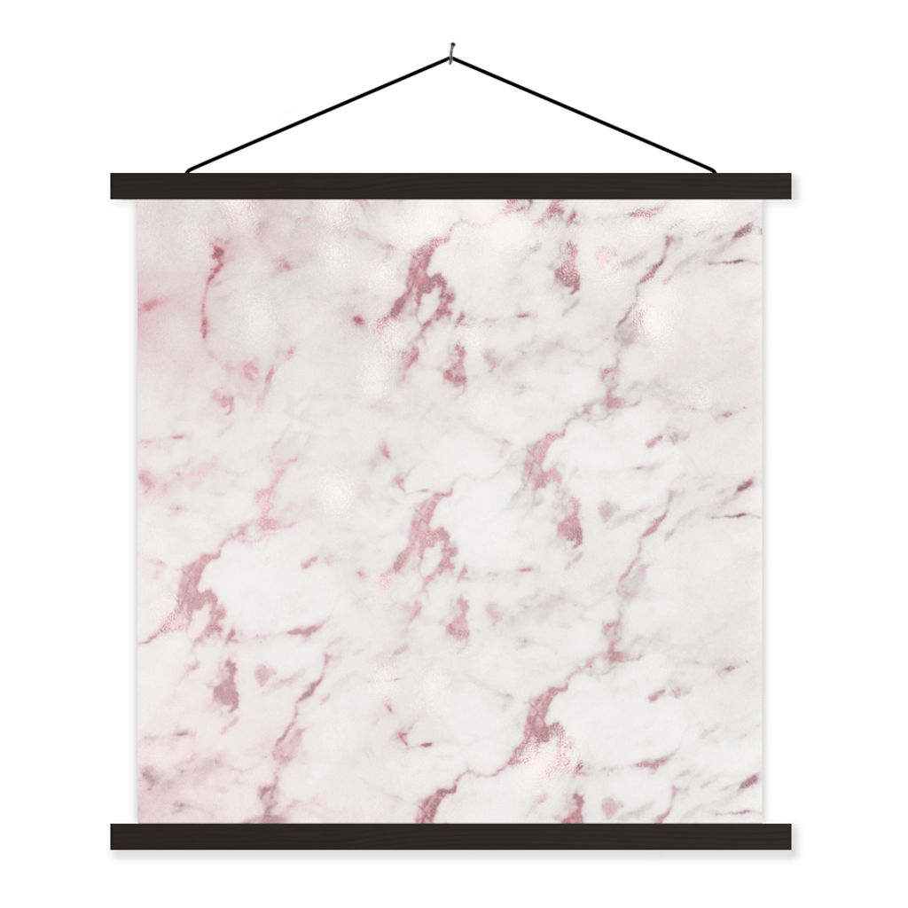 MuchoWow Textilposter Marmor - Rose - Schick - Design 40x40 cm mit schwarzem Rahmen - Fotos