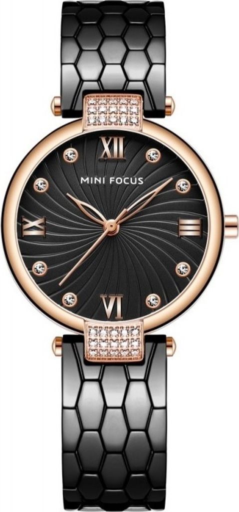 Elegante Mini Focus Siena Damenuhr - Schwarz für jeden Anlass KP23929