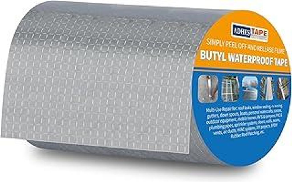 ADHES Butylband Dichtungsbänder Silber Aluminiumfolie Tape Abdichtband Wasserdichte Klebeband Dichtmasse Reperaturband Klebeband für Teichbau, Ba...