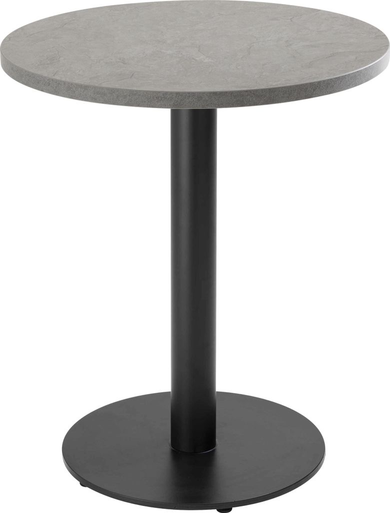 Tisch rund 60 cm schwarzes Bein und graue Betonbeschichtung - Oviala Rivoli
