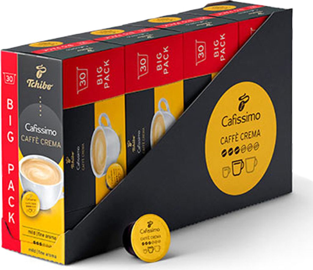 Tchibo Cafissimo Caffè Crema mild Kapseln, 120 Stück (4 x 30 Kapseln)