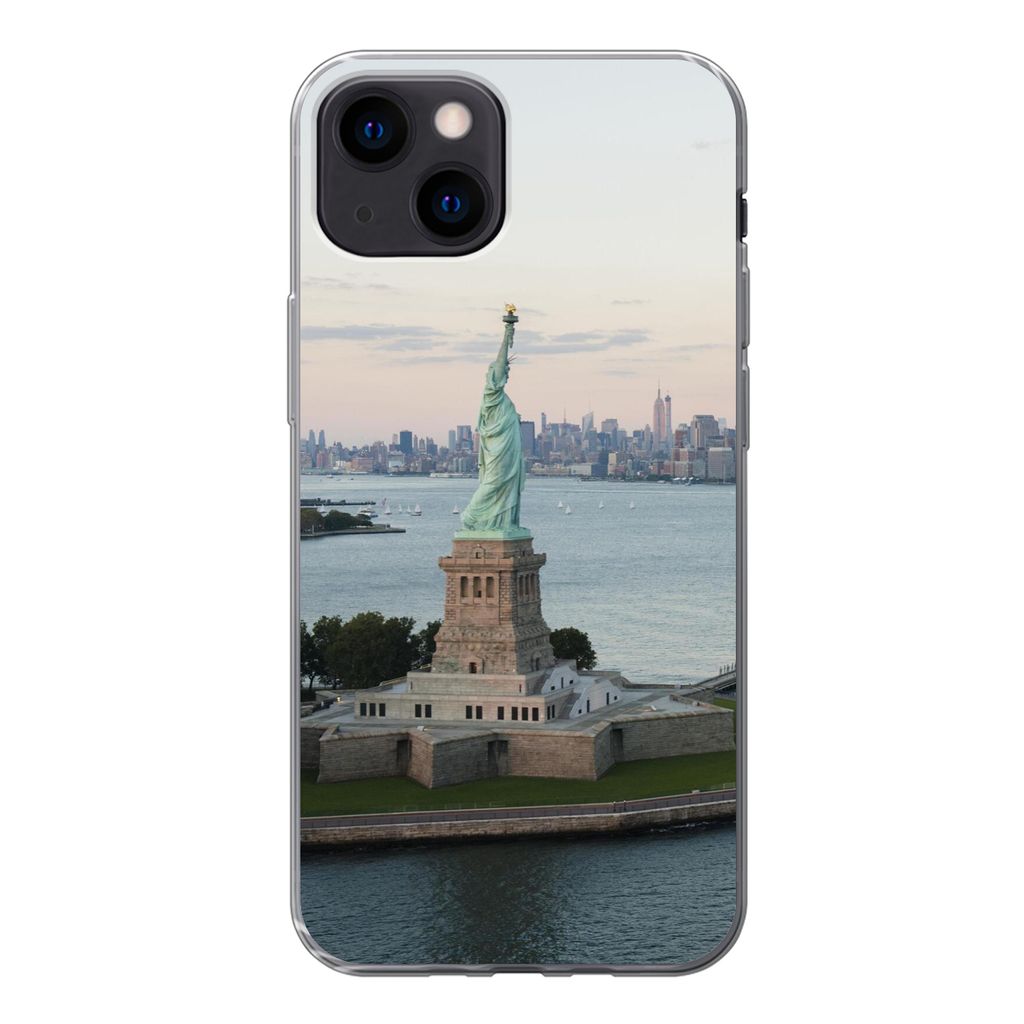MuchoWow Handyhülle Schutzhülle Hülle für iPhone 13 mini New York - Freiheitsstatue - Amerika Silikon Softcase Handy Hülle - Softcase