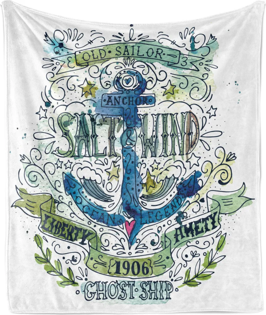 Coperta Pile Flanella ABAKUHAUS 175x230 cm | Design Nautico Vintage Nave
