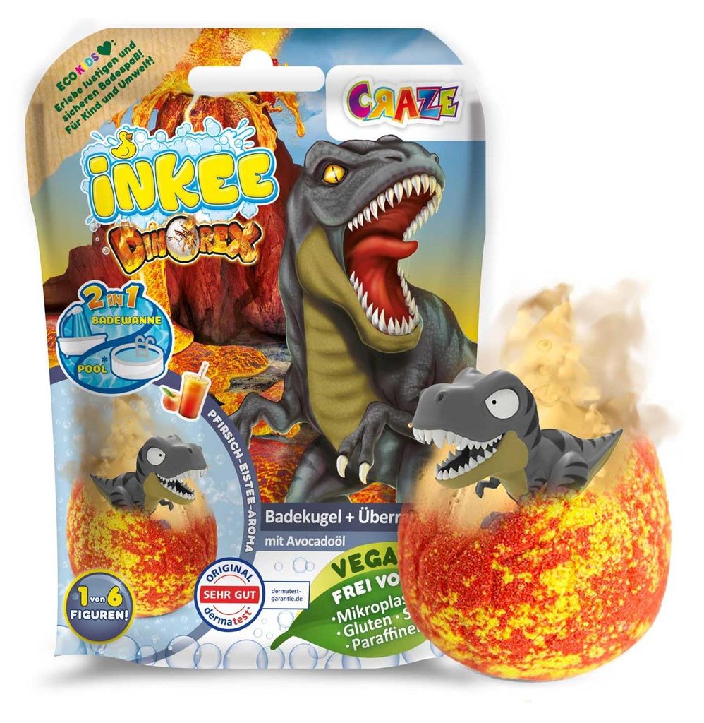 INKEE - Musująca kula do kąpieli z niespodzianką - Dinozaur Zdjęcie produktu 
