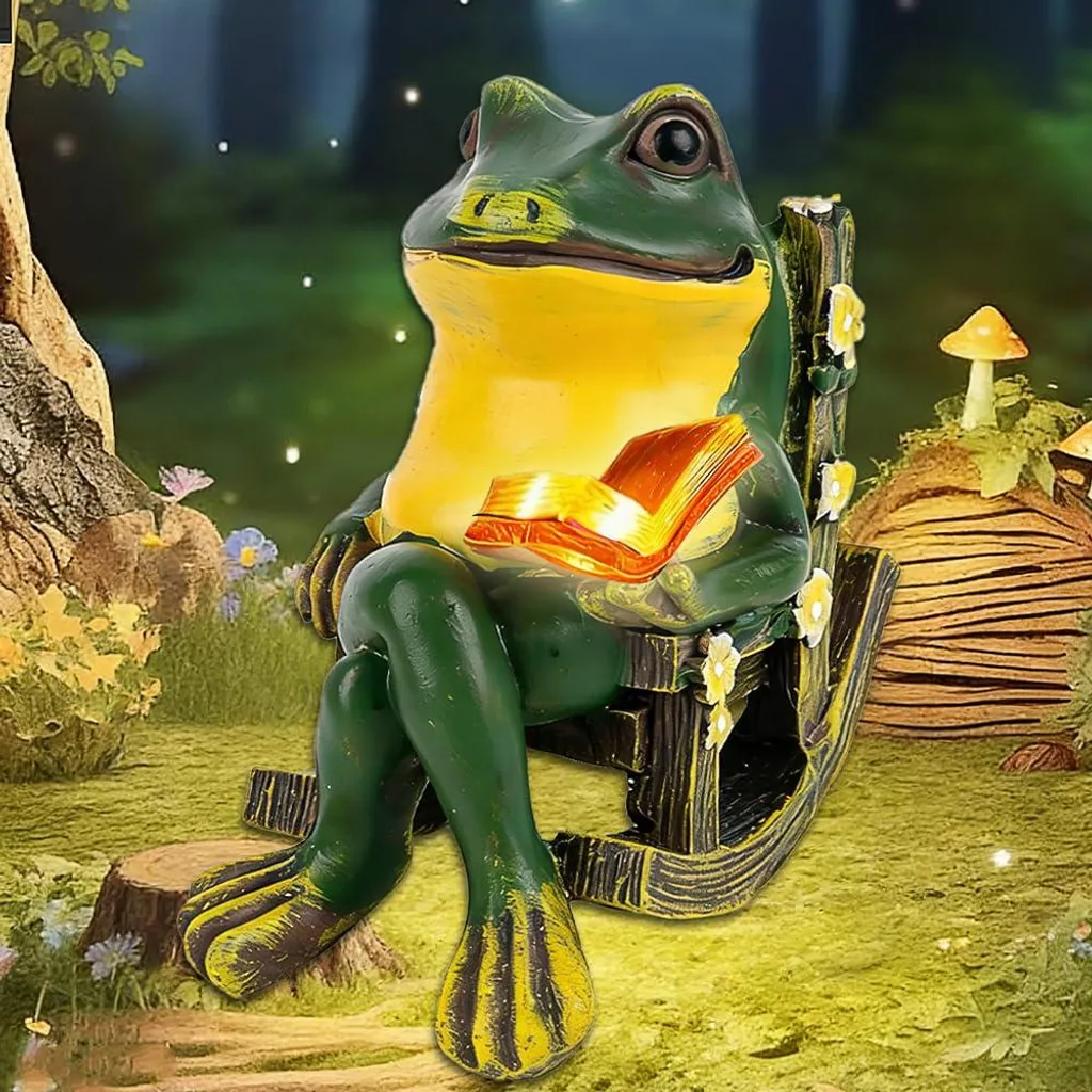 Figurine de grenouille à énergie solaire IP65 décor de jardin extérieur