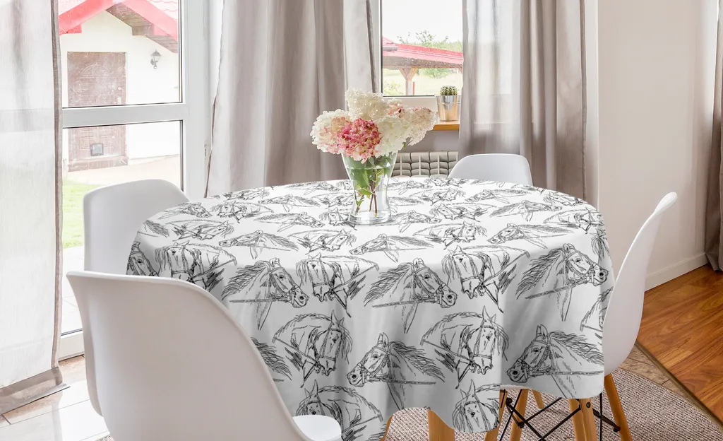 ABAKUHAUS Cavalli Tovaglia, Doodle Equidi Pattern
