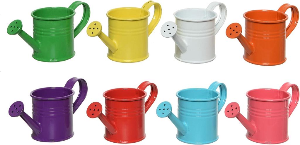 Blumentopf Gießkanne Eisen 12x5,5x5cm Bunt 8er Set Produktbild 