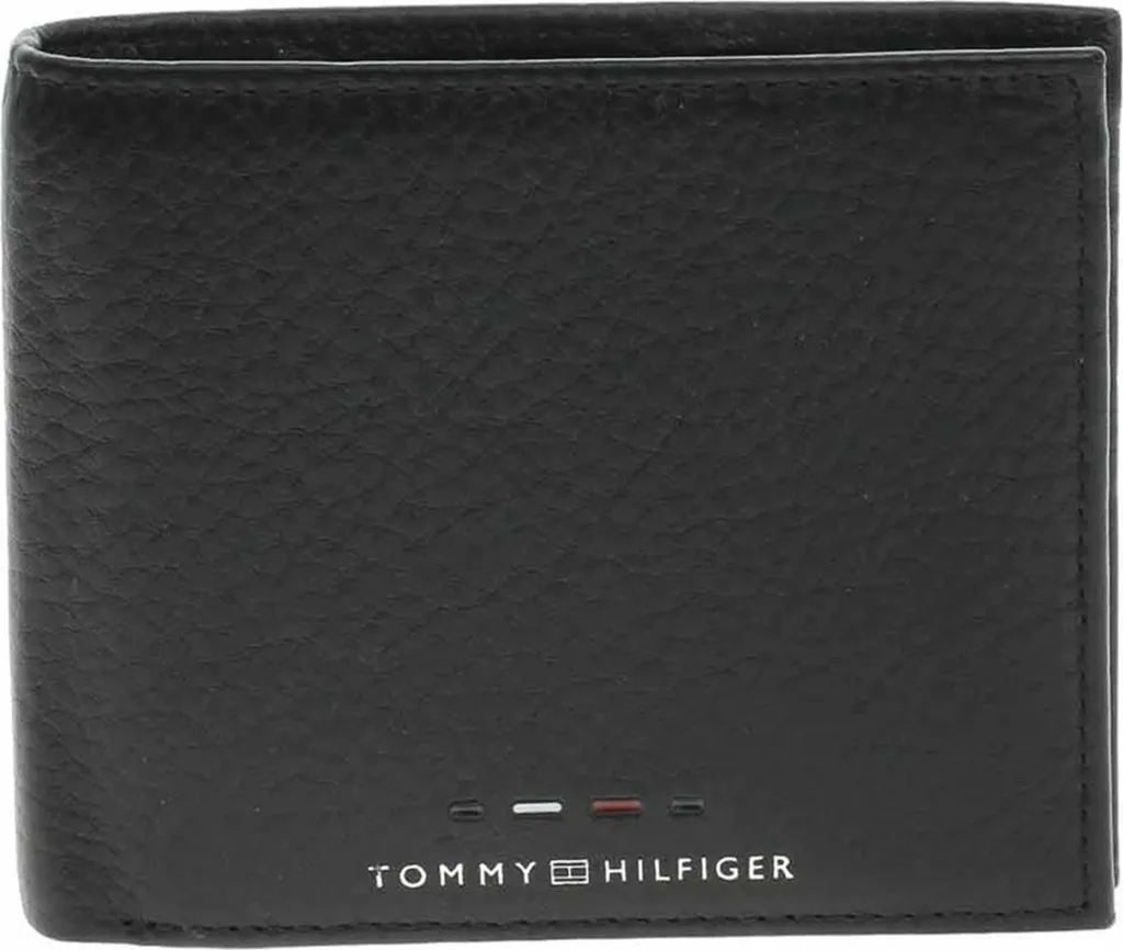 Portafoglio Piccolo Tommy Hilfiger AM0AM12762BDS Pelle Nera Slim Design