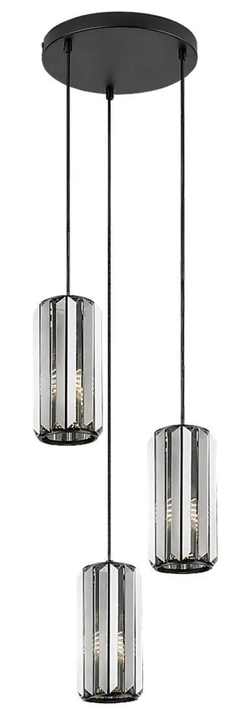 Sospensione Design Rabalux 72255 Metallo Nero e Vetro Fumé Moderno - 1