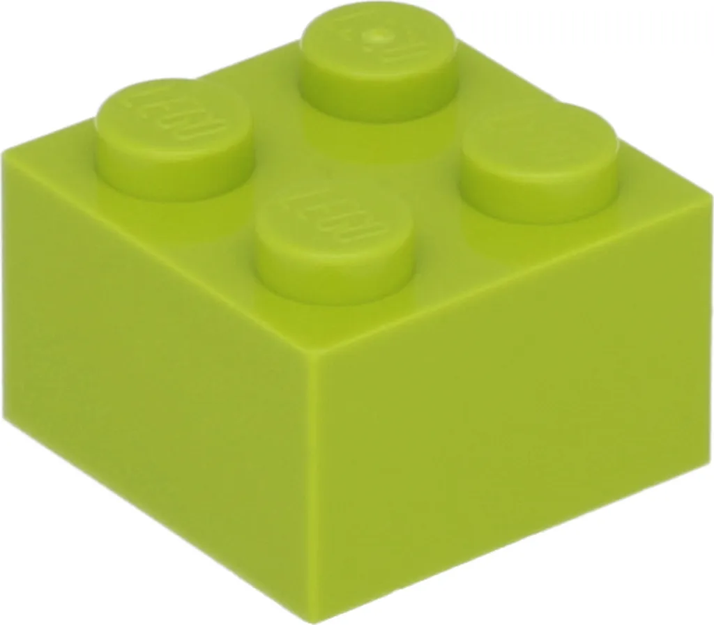 Lot de 100 Pièces LEGO Briques 2x2 Vert Citron pour Construction