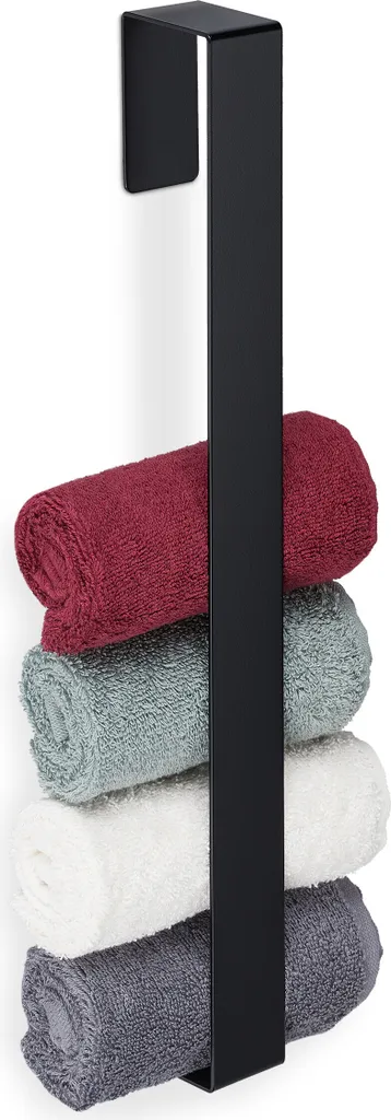 Set 2 Porta Salviette Relaxdays Nero - Design Minimal Senza Fori