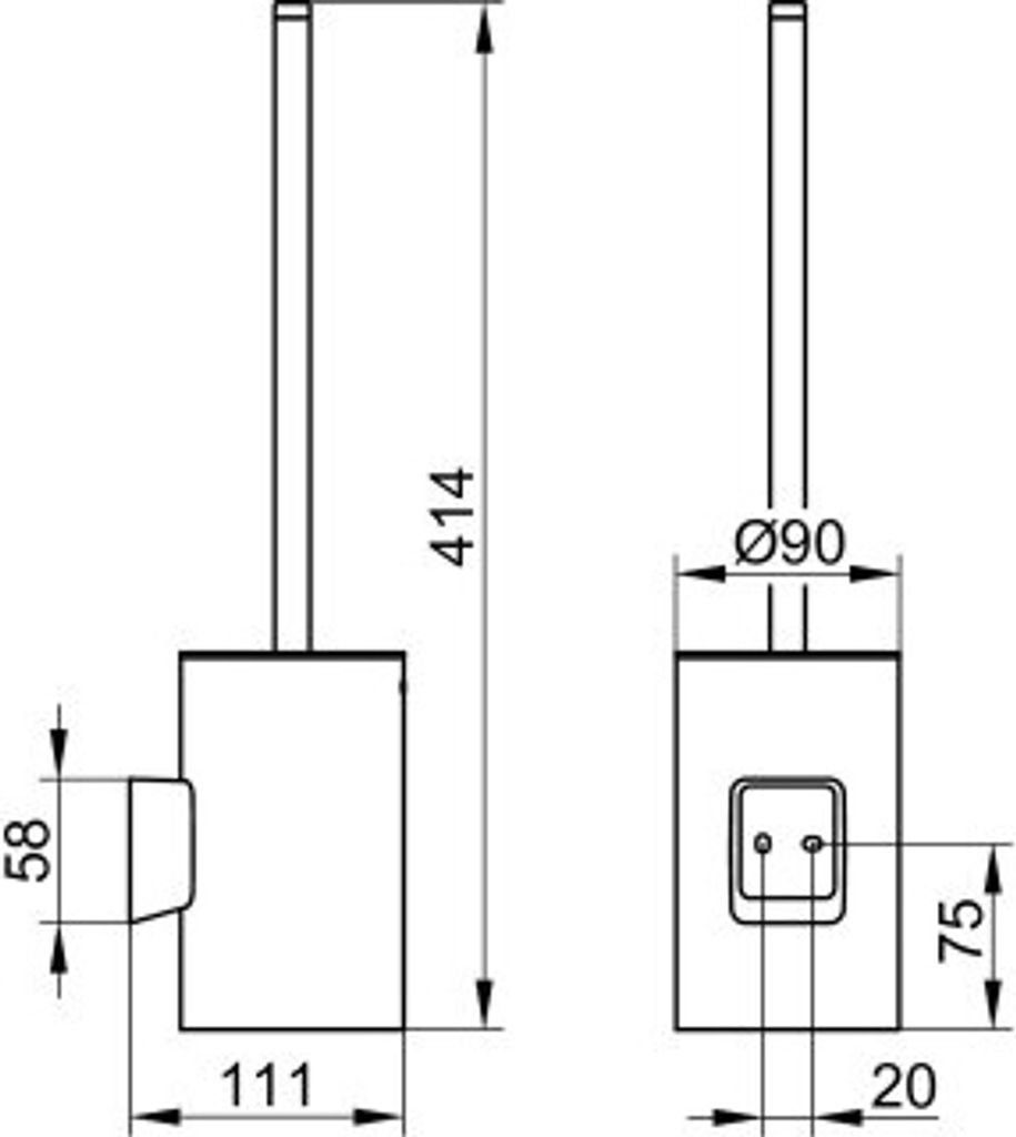 KEUCO AVENO Toilettenbürstengarnitur, Echtkristallglasgehäuse mattiert, 14664379000
