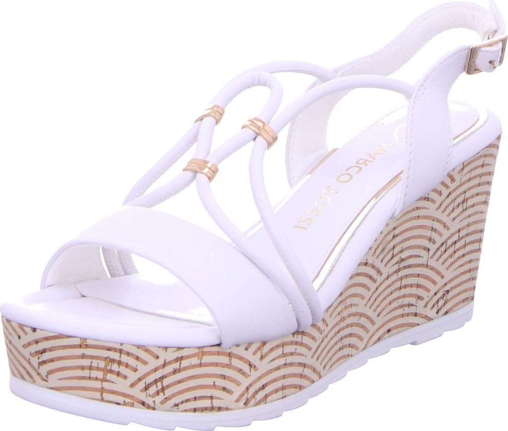 Marco Tozzi Damen Keilsandaletten 31958-36, 31958-37, 31958-38, 31958-39, 31958-40, 31958-41 MAT-2-28349-42 WHITE 40