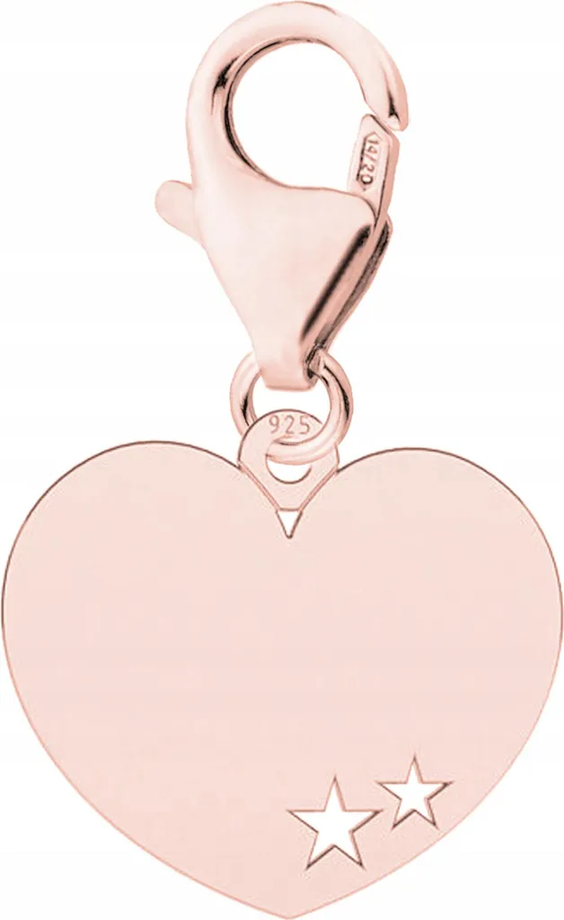 Ciondolo Cuore Argento 925 Placcato Oro Rosa - Pendente Elegante Donna
