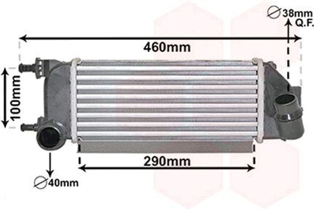 VAN WEZEL 17014710 Ladeluftkühler LLK für FIAT Panda Schrägheck (312, 319) Turbo Intercooler