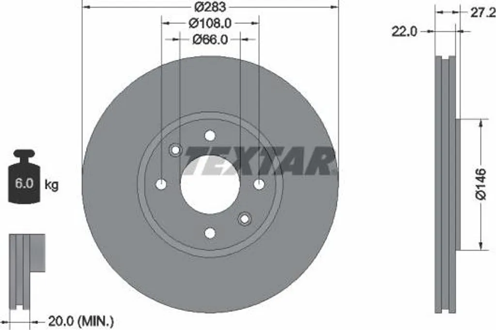 Disque de Frein Avant Ventilé pour Citroën Xantia et ZX - Standard OE